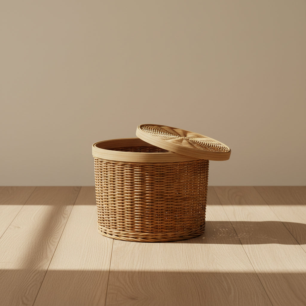 Cesto Riva — bambù con coperchio, Kaya Deco