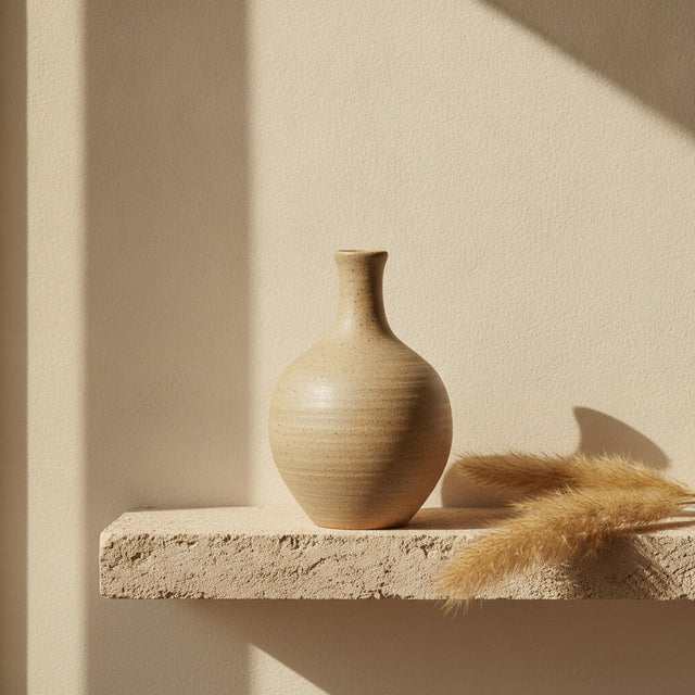 Vaso Duna — vaso in grès smaltato opaco beige sabbia